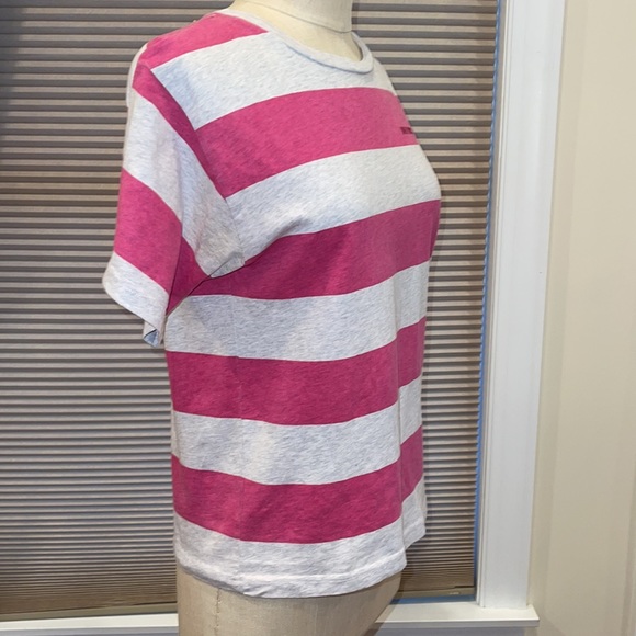 Balenciaga Striped cotton T-Shirt In Pink & Grey - Picture 5 of 7